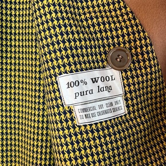 Vintage Gimbels Wool Tan Pea Coat Jacket - 46 - Picture 7 of 12